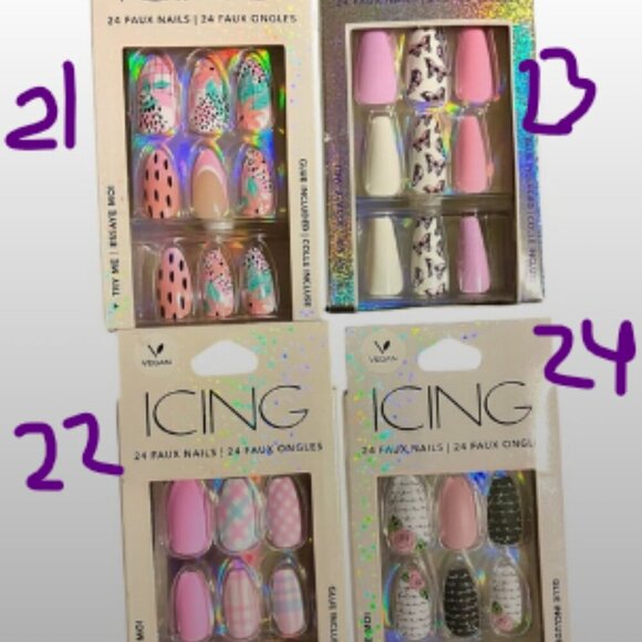 Lot of 20 Press-On Nails (Icing & Claire’s) - Picture 6 of 13